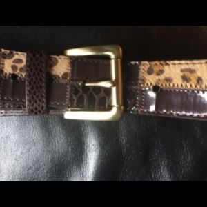 NY & Company Brown Faux Leather Patched Belt
